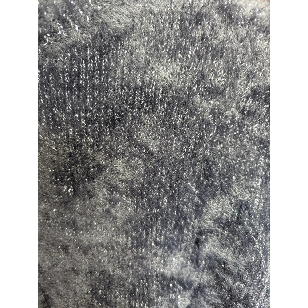 A-17 Mock Turtleneck Fuzzy Boxy Pullover Sweater Wild Fable Black‎ Lurex L